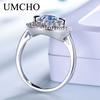 Umcho Sky Blue Topaz Ring Anniversary Birthday Valentine's Day Jewelry Gifts for Women Wife Her Girls