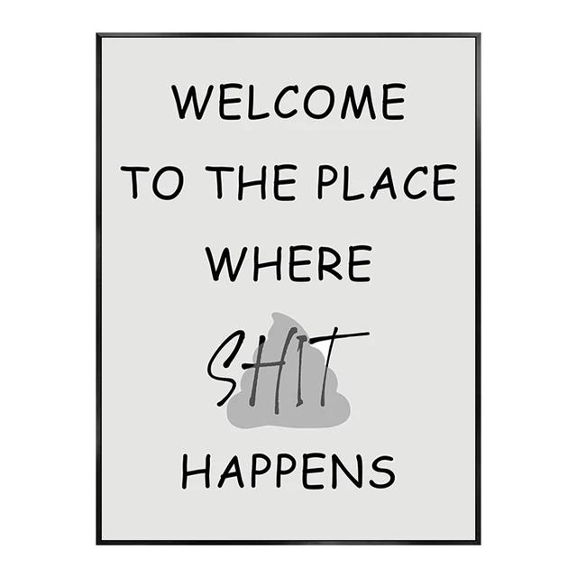 Abstraktní Humor Zápach Vtipný Koupelnový Plakát Černobílé Tisky Plátno Malba Nástěnné Umění Obrázky WC Toaletní Místnost Dekor