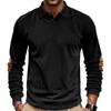 Hot Sale American Men's Spring and Autumn Corduroy Vintage Loose Casual Outdoor Long Sleeve Patch POLO Bottom Shirt