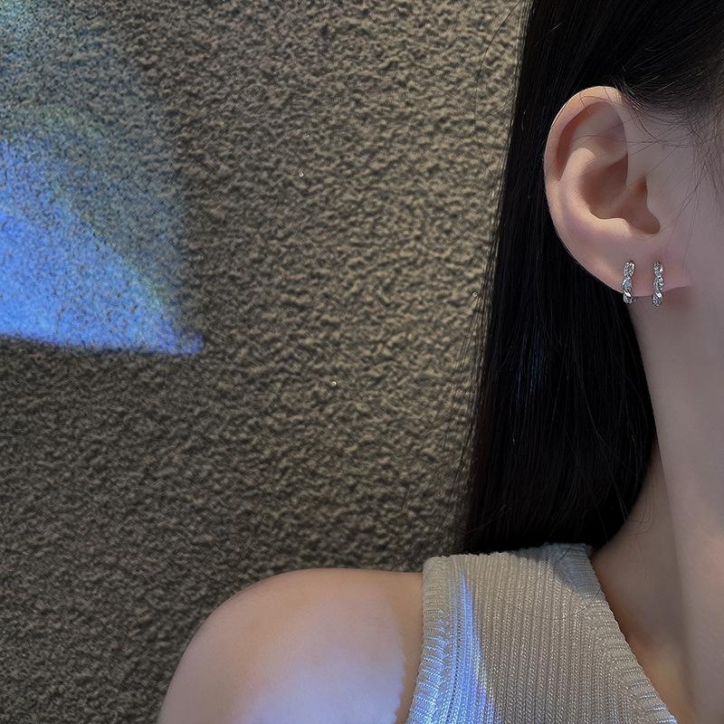 Korean Small Zircon Ear Buckles, Women Don't Need To Pick Geometric Circle Earrings When Sleeping, Korean Ear Jewelry