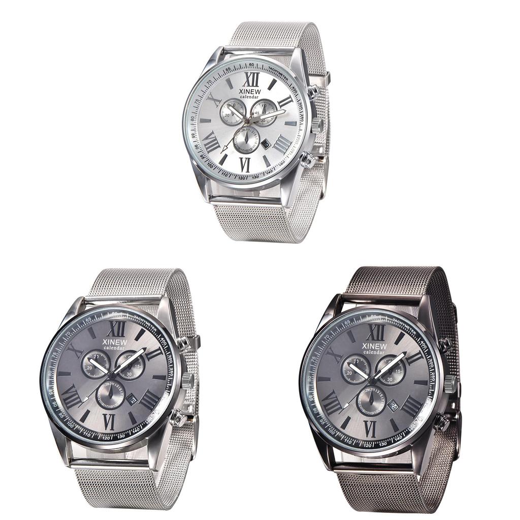 Premium Quality Mens Stainless Steel Military Watch With Elegant Date Functionality