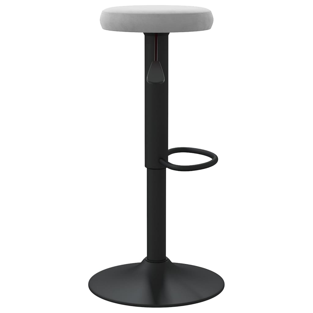 Vidaxl Bar Stools, 2 Pcs, Light Gray, Upholstered In Velvet