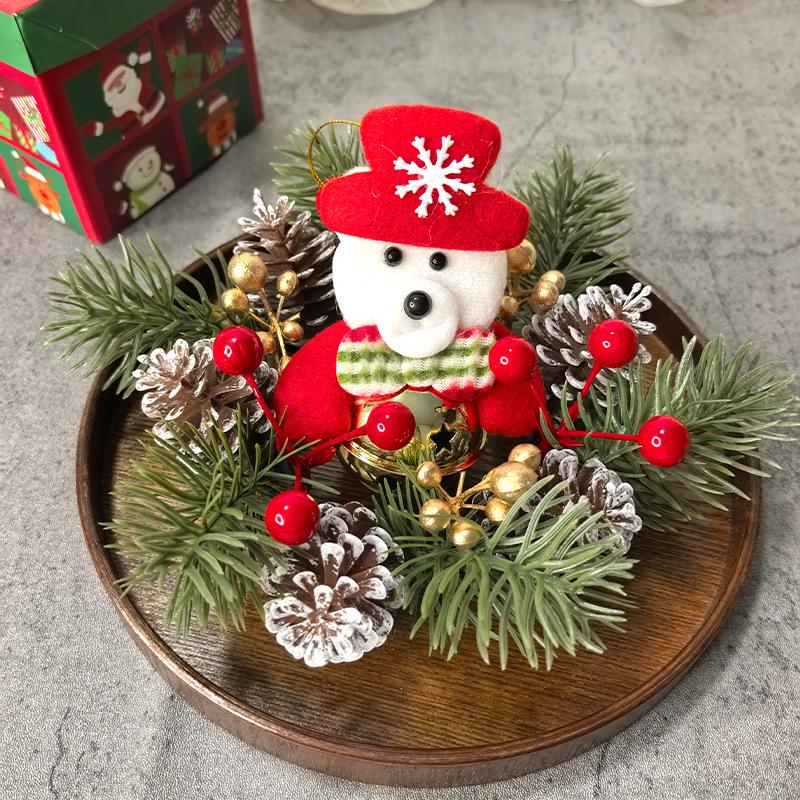 Christmas Decor: Pine Cone Scented Candle Holder Wreath for Table Ornament