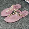 Pearl Flat Women Beach Flipflops Slippers Summer Antiskid Cozy Sandals Shoes