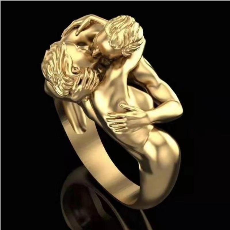 Popular Fashion Rings with Exquisite Creativity, Multi Person Couples' Palm Sized Beauties, Exaggerated Series of Character Rings