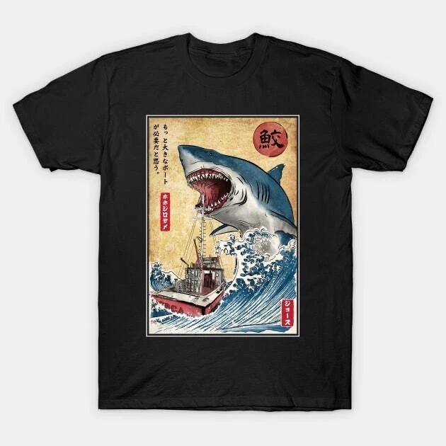 jaws tv show Christmas birthday halloween funny gift t shirt 4XL