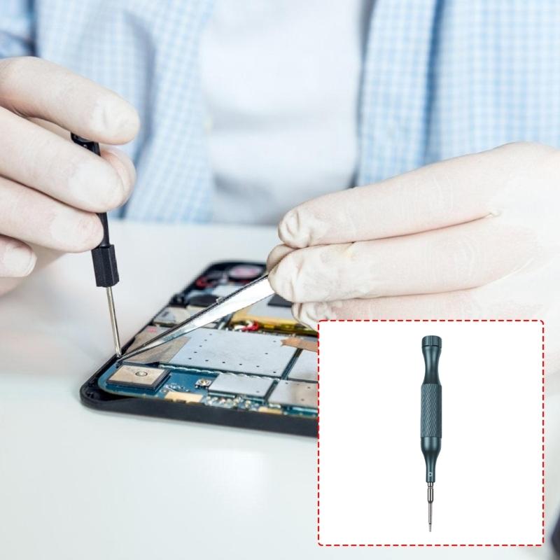 Electronic Device Repair Precisions Screwdriver with Steel Tip, Textured Handle and Close Access for Small Screw Service Work