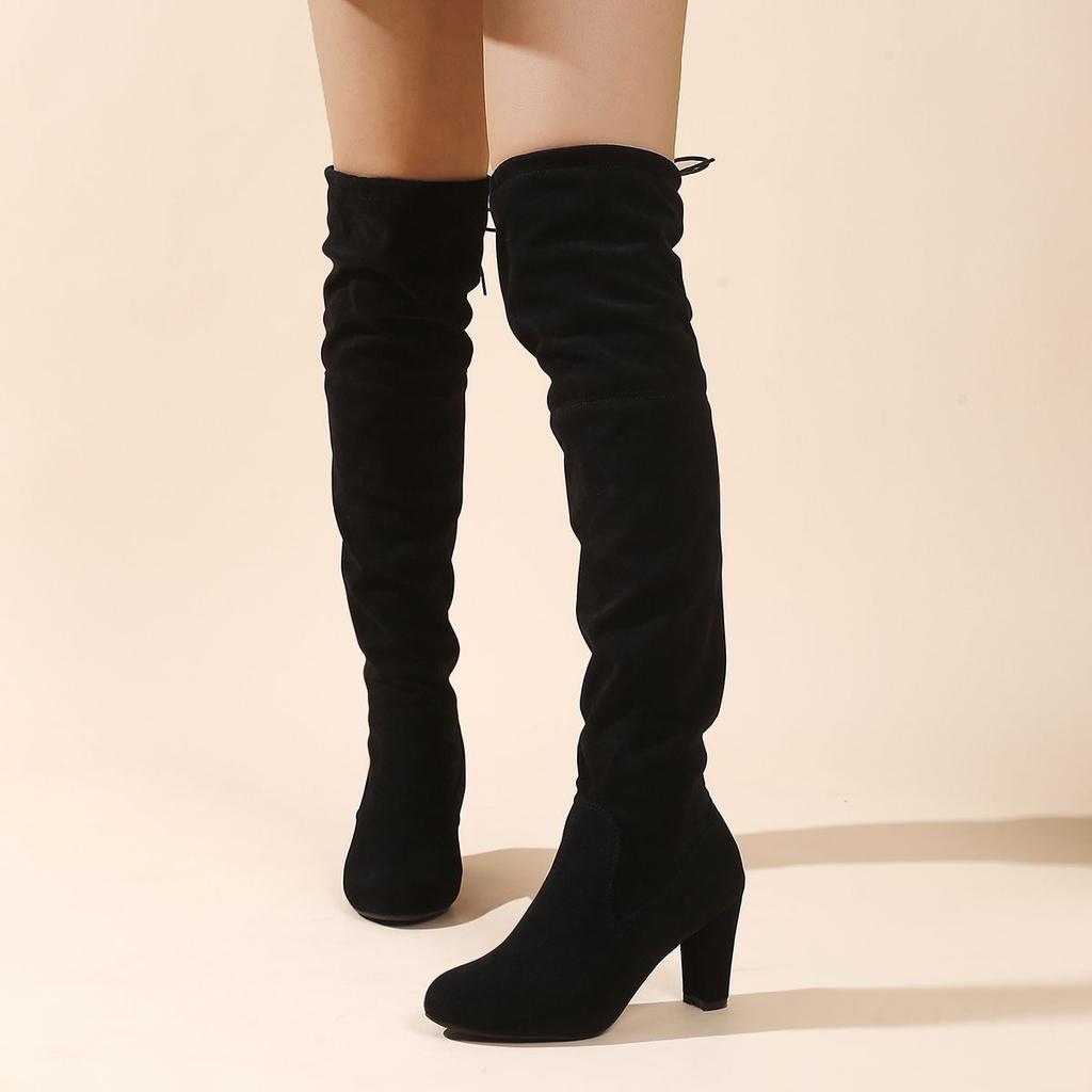 Fashion Autumn Winter Suede Pointed Toe Very High Heel Ladies Above Over The Knee Shoes Hot Comfortable Elegant Women's Thigh High Boots