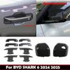 Guida a destra Per BYD Shark 6 2024 2025 ABS nero fibra di carbonio Ciotola Maniglia Esterna Porta Auto Guscio Copertura Tappo Specchietto Retrovisore Esterno