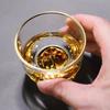 110ml 4oz Clear Small Spirit Soju Shot Glass Cups with Gold Tracing Rim Mountain Half Ball Shape Bottom Kong Fu Master Tea Cup
