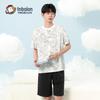Yingbolun Youth Boys' Cotton Short Sleeve Pajama Set