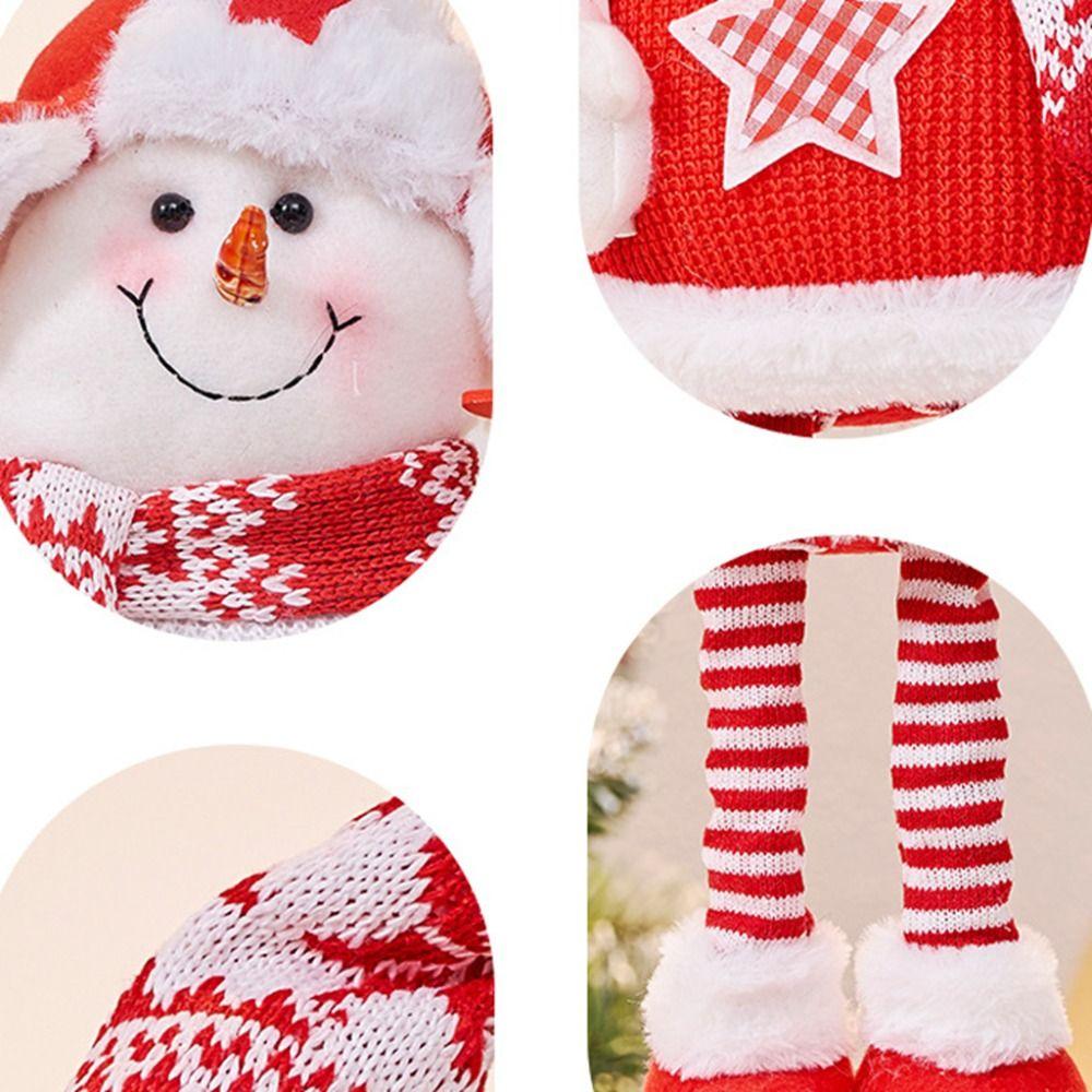 Mini Stretchable Leg Christmas Doll Cartoon Christmas Knitted Doll Long Legged Elk Doll Office