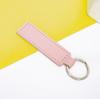 Cross PU Leather Keychain with Double-Sided Stitching: Customizable Logo Leather Pendant for Men and Women Car Keyring