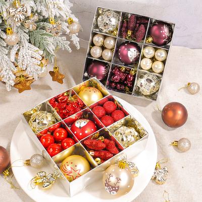 35PCS Christmas Ball Ornaments Set with Gift Box Christmas Decorations Party Ornaments Colorful Ball Set Christmas Tree Ornament
