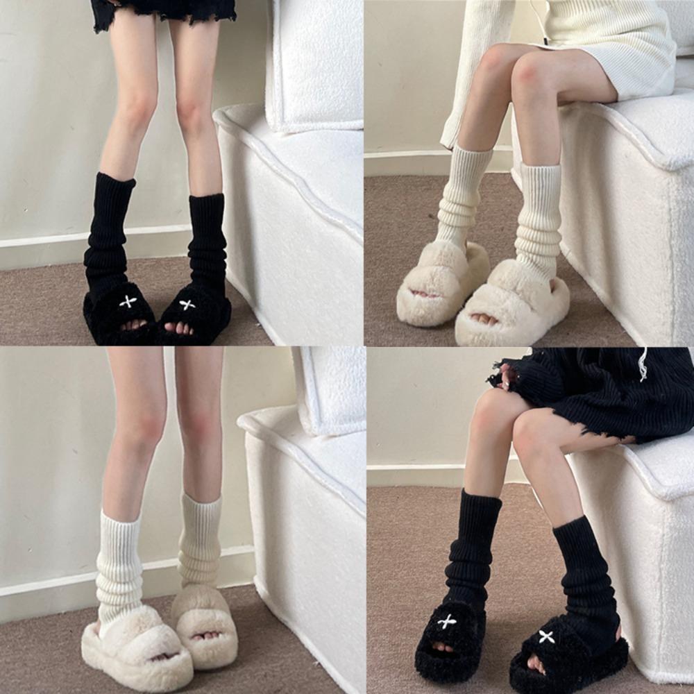 Gothic Lolita Winter Leg Warmers Fluffy Goth Accessories Foot Covers Fashion Ankle Warmer  Legging