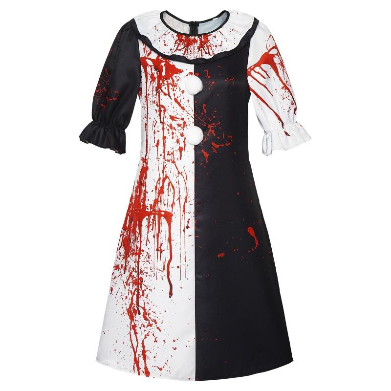 Halloween Soul-Breaking Clown Cosplay Costume Bloodstained Clown Bloodstain Male and Female Cosplay Stage Performance Costume