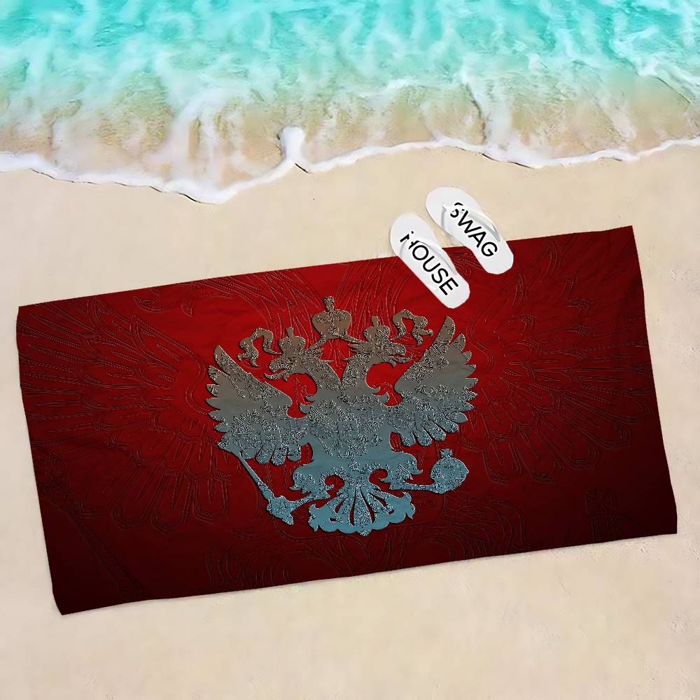 R-Russia Flag Microfiber Blanket Quick Drying Beach Towels Oversized Printing Super Absorbent Pool Towel Blanket