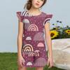 Summer Girls Cute Suit Flying Sleeves T-shirt Top + Ruffled Shorts Daily Outdoor Wear Cute Casual Fashion 2-Piece Set