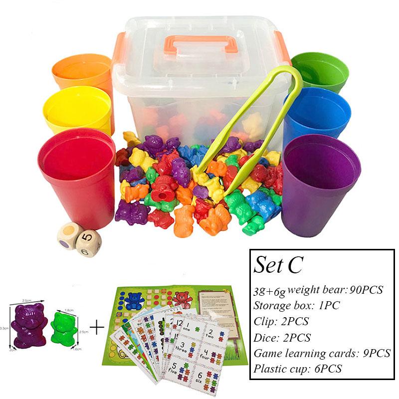 Montessori Rainbow Weight Bear Zabawki dla dzieci Sorter kolorów Materiał do liczenia Gra edukacyjna z matematyką Zabawki edukacyjne dla dzieci Nowe