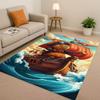 Kawaii Capybara Kunst Cartoon Wohnzimmer Rutschfester Teppich Weicher Teppich für Schlafzimmer Spielzimmer Sofa, Leicht zu Reinigen Heimdeko Fußmatte