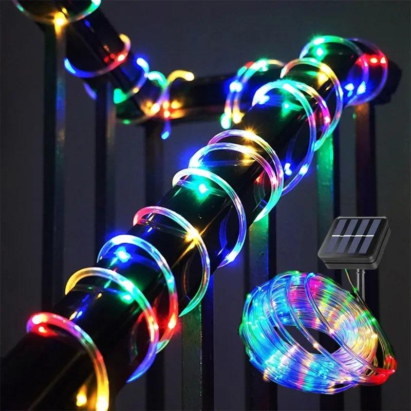 8 Modes Solar Rope Hose Lights Led String Lights For Garden Outdoor Street Wedding Christmas Patio Porch Pool Tree Decoration