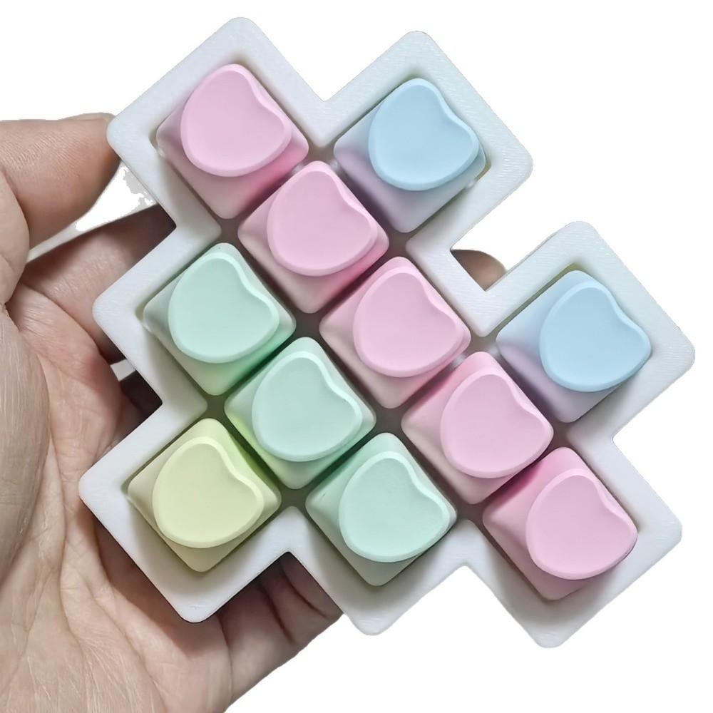 PBT Loving Heart Keycaps 11 Keys Finger Friendly Mechanical Keyboard Keys Stress Relief Colorful Clicker Toy Keycaps Kids