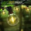 G40 LED Globe String Lights Outdoor EU Plug, IP65 Plastic Bulbs, Balcony Garland Fairy Lamps for Wedding Christmas Party Decor