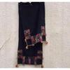 Used Black Hmong handmade indigo-dyed & embroidered motif stole (ethnic clothing)