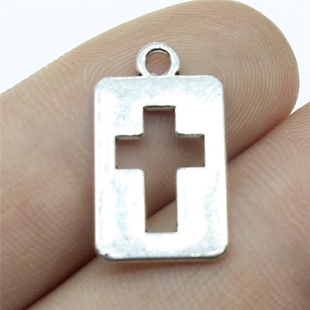 10pcs Charms Cross Antique Bronze Silver Color Pendants DIY Crafts Making Findings
