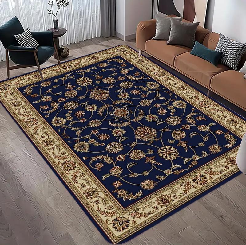 Traditional Persian Floral Area Rug Vintage Oriental Living Room Carpet Non Slip Large Floor Mat for Bedroom Entryway Home Decor