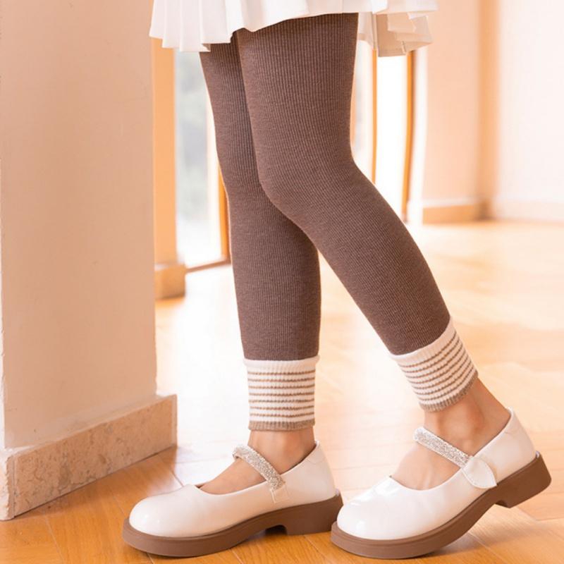 Children Girls' Leggings Thick Fleece Warm Pants Tight And Elastic Kids Leggings