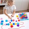 Wooden Beaded Children'S Early Education Puzzle Cognitive Case Alphanumeric Arabic Beaded Building Block