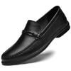 Men's Low-Top Cowhide Driving Moccasins - Soft-Soled Leather Slip-On Casual Dress Shoes