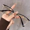 Luxury Business Myopia Glasses for Men Half Frame  Anti Blue Light Computer Glasses Oversized Eyewear Diopters -1.0 To -4.0