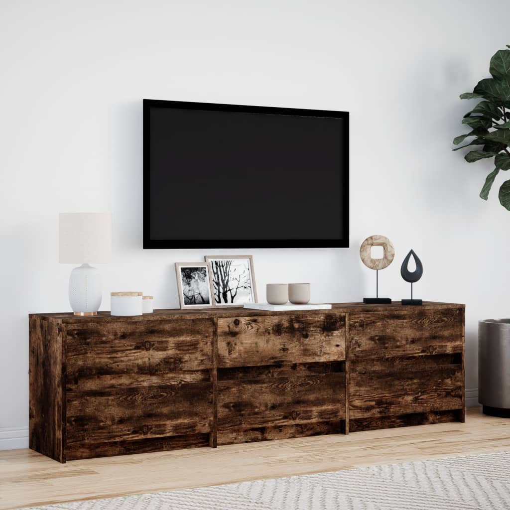 Vidaxl Szafka Pod Tv Z Led, Przydymiony Dąb, 180X34X50 Cm