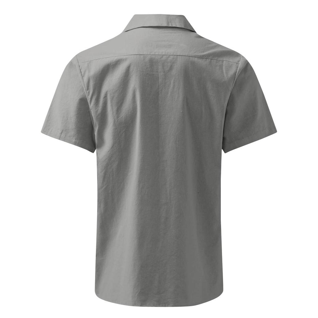 Bohemian Men's Casual Printed Short Sleeved Single Breasted Lapel Shirt