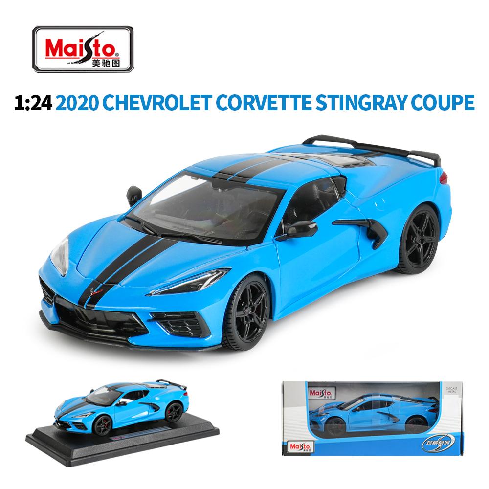 Maisto 1:24 2020 Corvette Stingray Coupe Static Die Cast Vehicles Collectible Model Car Toys