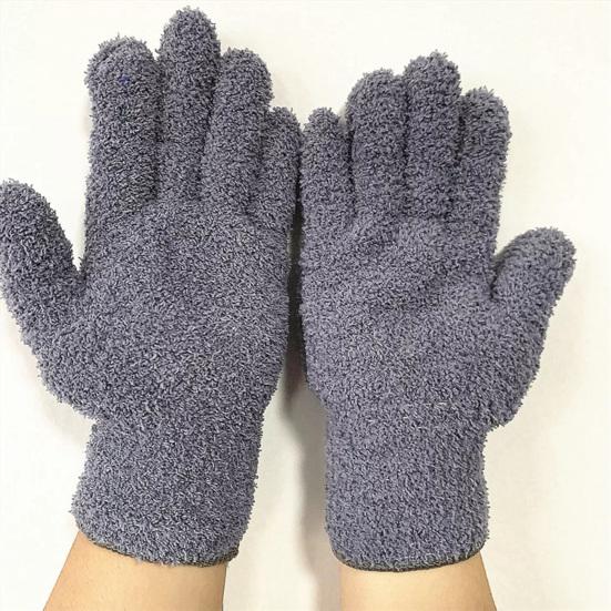 1 Pair Microfiber Dusting Gloves Plant Leaf Cleaning Gloves Fuzzy Dust Removal Gloves for Indoor Plants Furniture Blinds