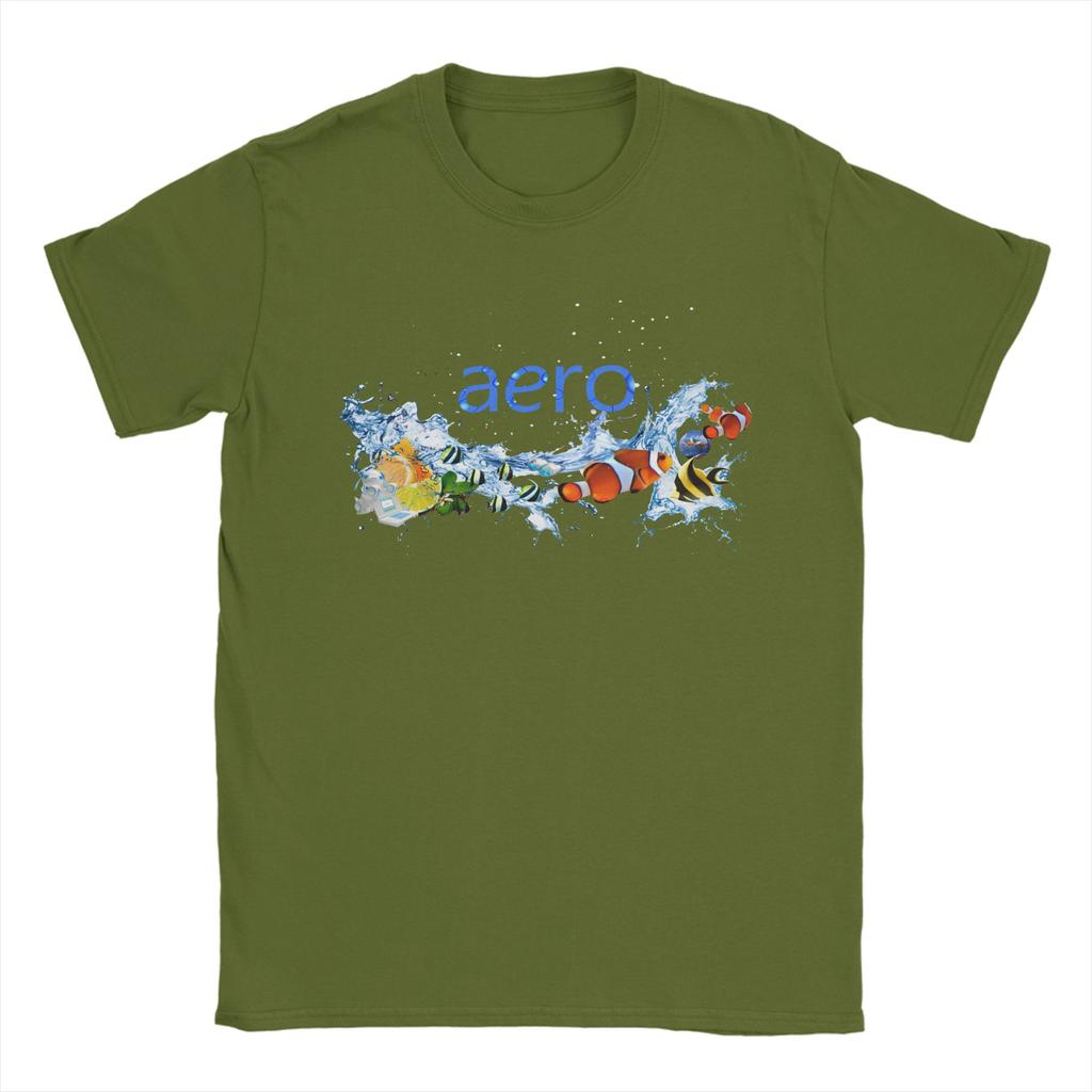 Novelty Frutiger Aero World Design TShirt Men Crew Neck Pure Cotton T Shirts Short Sleeve Tees Original Tops