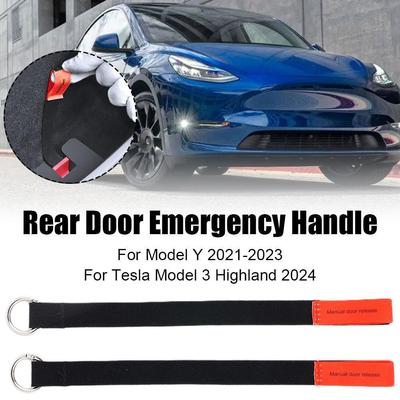 Corde de traction de sécurité pour urgences de porte arrière pour Tesla Highland Emergency 2021-2023 Accessoire de poignée I7F6