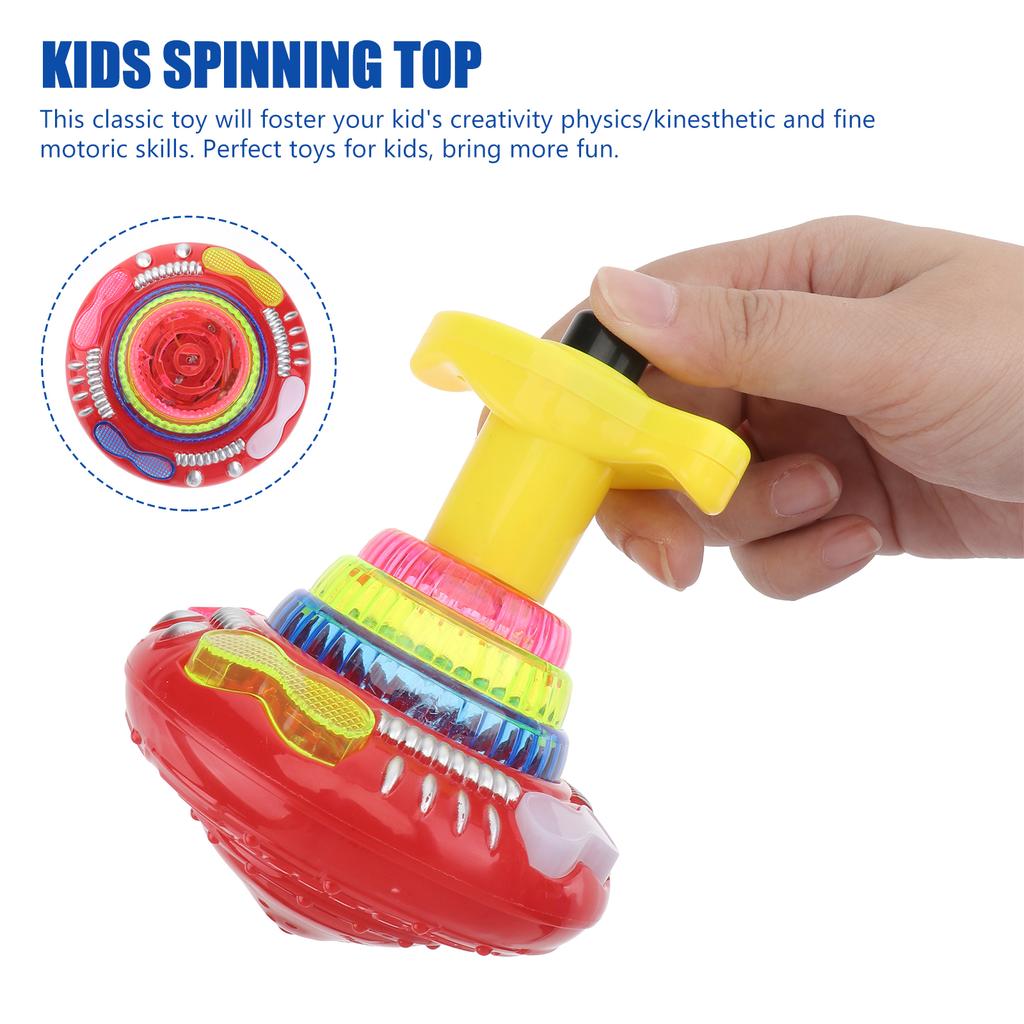 1 Pc Light Up Flashing Music Spinning Tops Luminous Rotating Gyroscope Kids Gifts Birthday Party Favors Goodie Bag Fillers