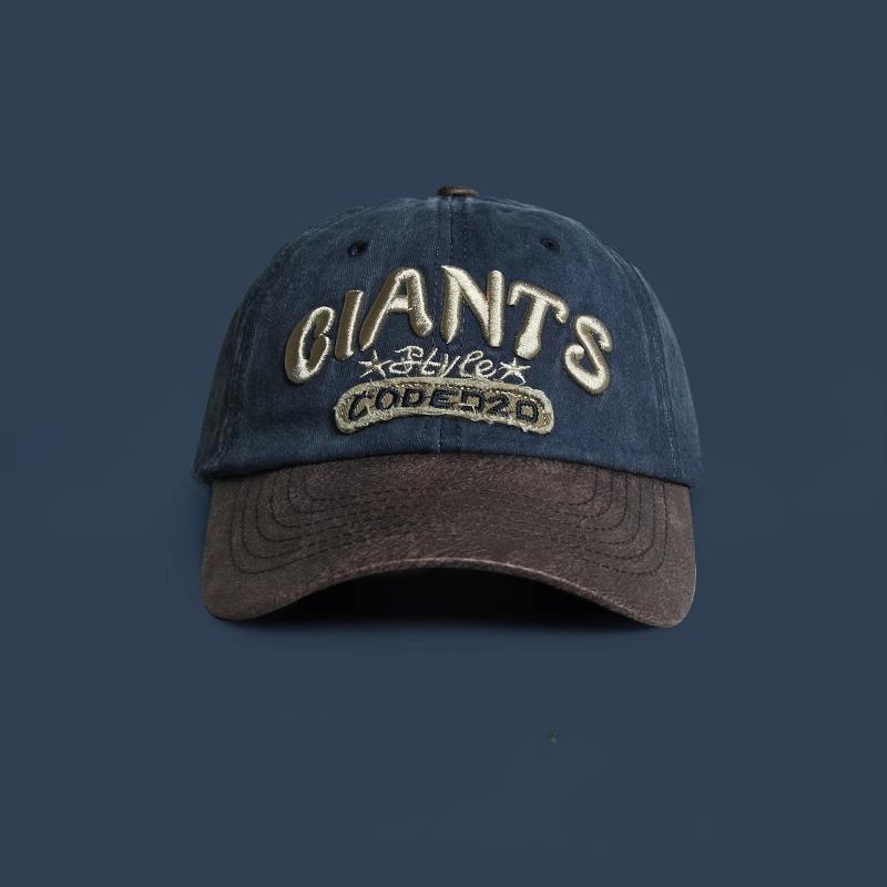 New American Retro Contrasting Color Men's and Women's Baseball Cap Spring and Summer Embroidered Baseball Cap Wide Brimmed Sun Hat Men's