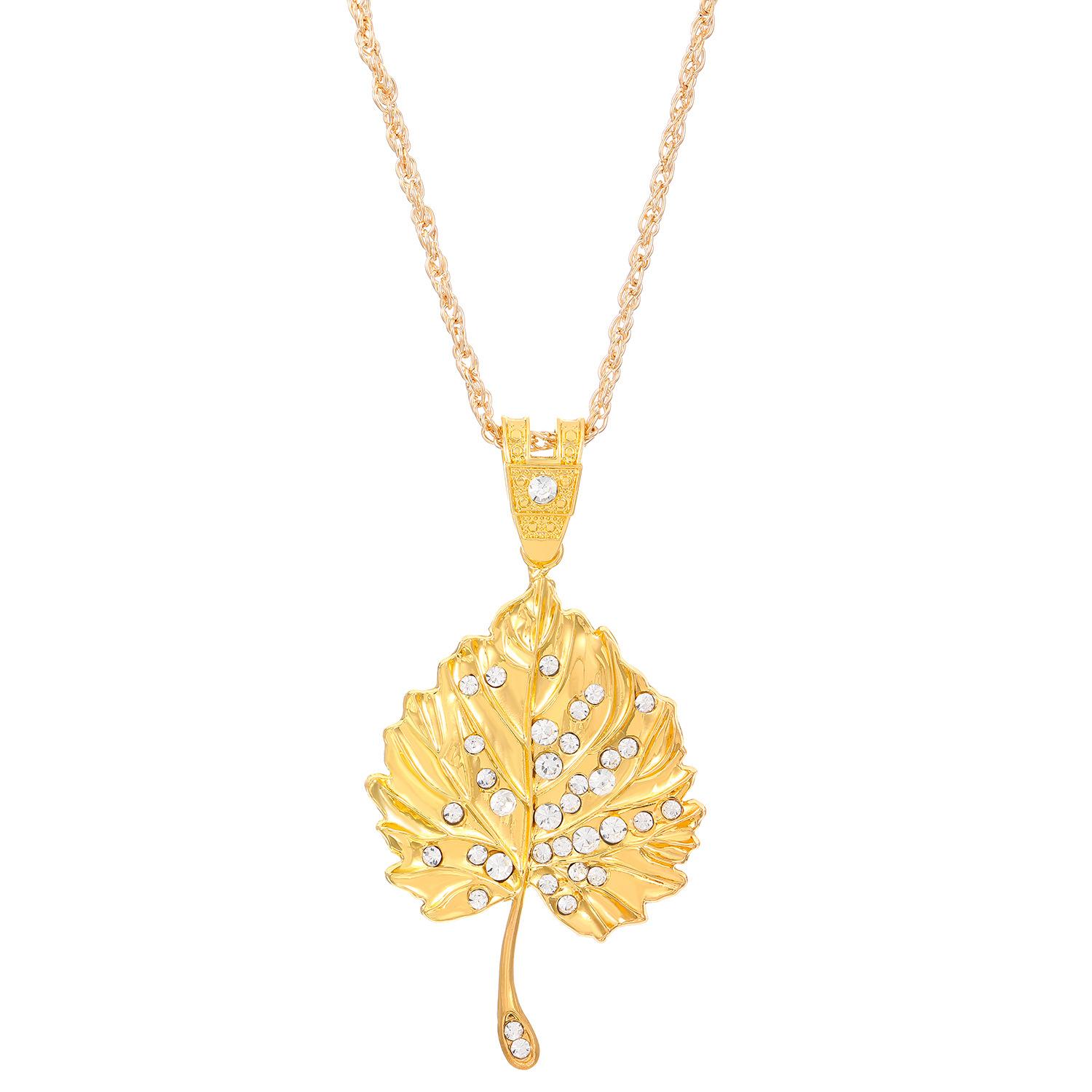 

Хип-хоп креативный дизайн мода личность лист сплав кулон ожерелье свитер цепь 1 pcs золотистый