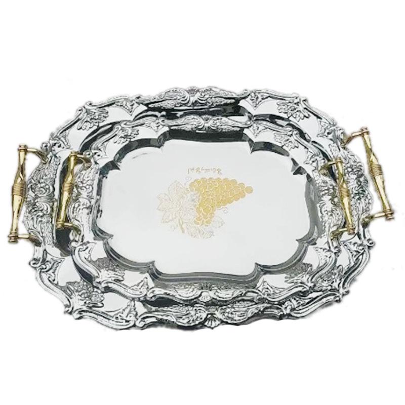 Spot Nordic style thickened round tray Hotel western restaurant buffet tray Household pastry  Teacup
