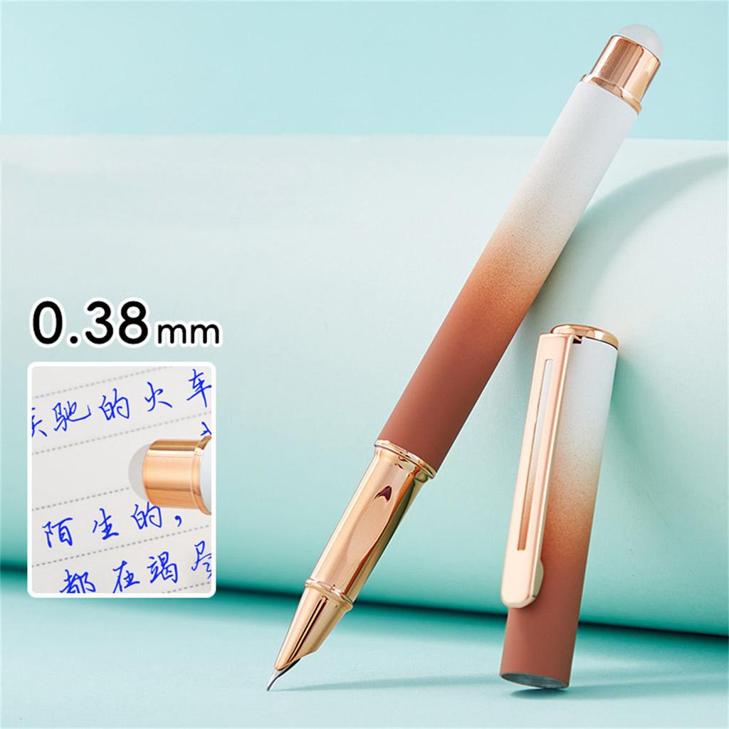 Metal Fountain Pen and 30 Inks Sac Set 0.38mm Tip Erasable for Beginner Student Adult Handwriting Drawing Journaling