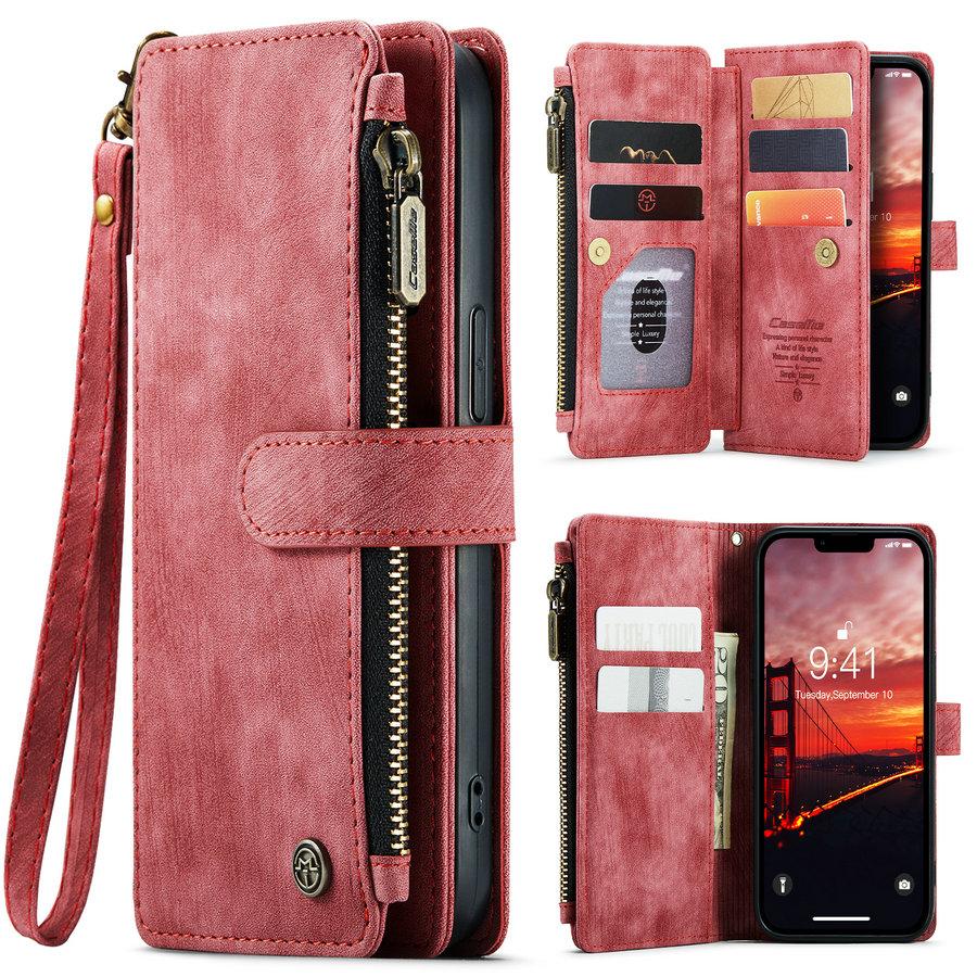 CaseMe Retro Phone Cover for iPhone 16 Pro Max Case With Stand Durable Zipper Wallet Pouch for iPhone 15 Pro Max 14 13 12 Case