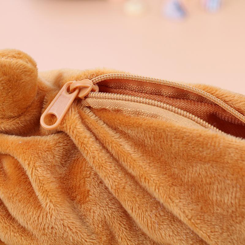 Cartoon Plush Pencil Case Plush Dog Pencil Bags For Kids Stationery Pencil Box