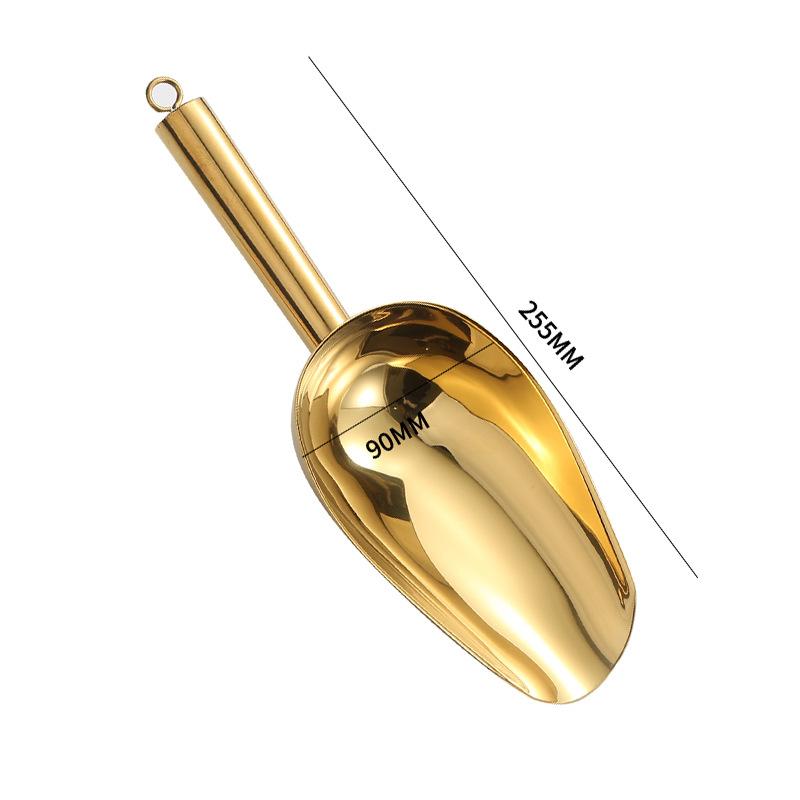 1pcs Shovel Stainless Steel Scoops Candy Ice Cube Flour Golden Ice Cream Spoon Scoops Buffet Tool Scoop Kitchen Gadget