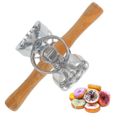 Moule à Beignet en Acier Inoxydable Forme Ronde Coupe-Biscuit Donut Rotatif Fabricant de Pâtisserie pour la Cuisson Accessoires de Cuisine