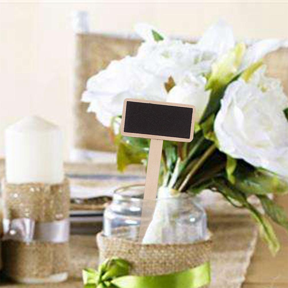 10 Pcs Mini Wooden Chalkboard Blackboard Signs Garden Flowers and Plants Tags Garden Decorations